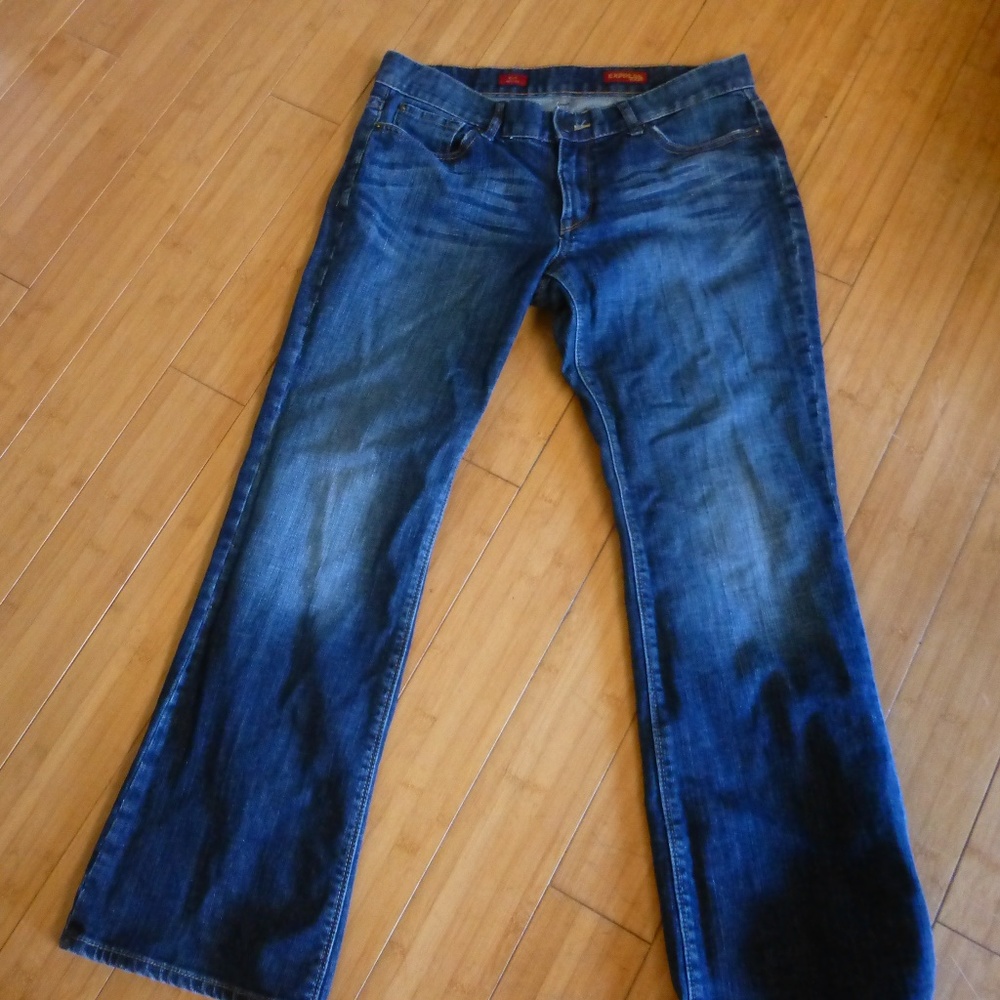 express jeans  blue eva boot  leg 10 short